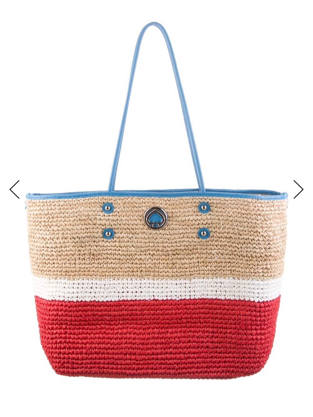 Kate Spade New York majorica large Color block Drawstring Tote Blue Handles